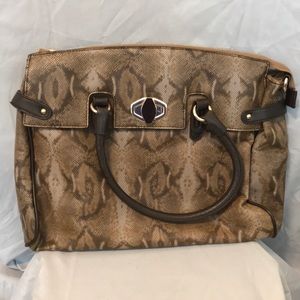 Miadora brown satchel bag w/dust cover